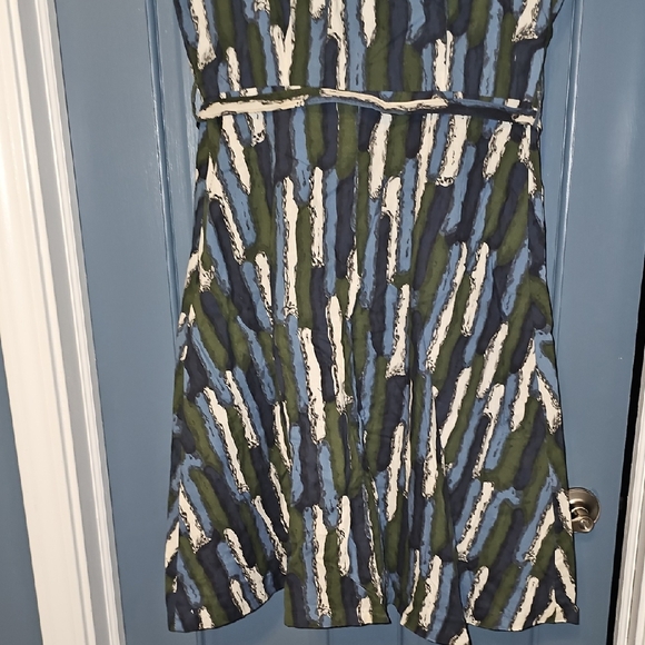 VINTAGE 50s La-Mar Frocks Dress Retro Midi Blue Forest Green White Mid Century - Picture 11 of 11
